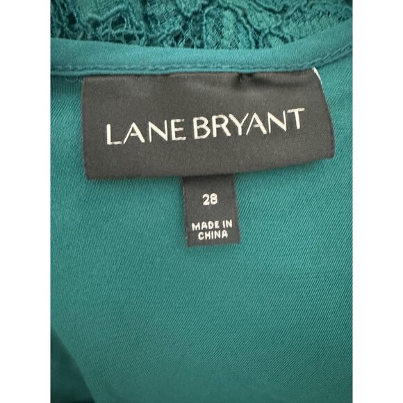 Lane Bryant Dark Green Lace High-Low Dress Size 28 4X Plus Christmas Holiday - Picture 6 of 10